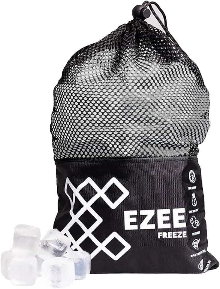 Reusable Ice Cubes for Coolers - Mini Freeze 3.5 lb Bag, 110 Clear Ice Cubes Use in Drinks, Lunch Boxes, Fishing, Refreezable Party Ice, Ice Bath