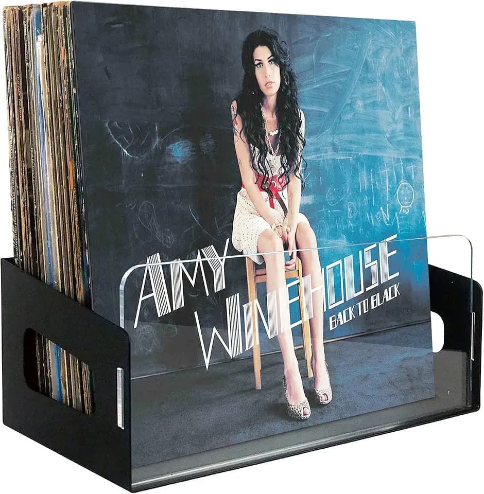 Schallplattenaufbewahrung – Vinyl-Schallplattenhalter Wandhalterung, 45 Album Vinyl Rack – Schallplattenregale, Schallplattenständer Vinyl Aufbewahrung Organizer Schallplattenkiste,