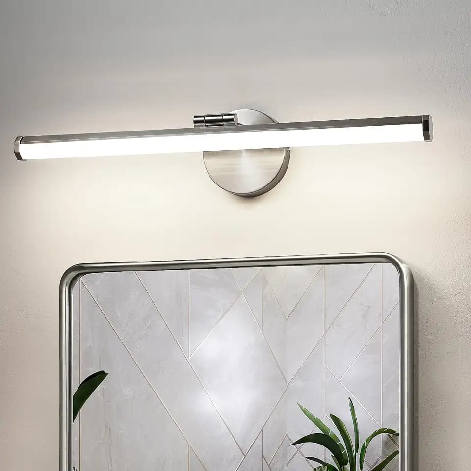 KAISITE Bathroom Light Fixture Over Mirror 22IN Brushed Nickel Vanity Lighting Fixture Dimmable LED Vanity Light Rotatable Modern Bathroom Light Bar 18W 3000K