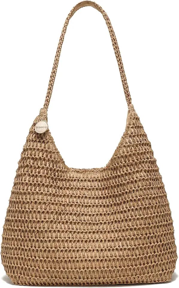 Straw Bags for Women, Woven Purses, Beach Tote Bag, Hobo Handbag