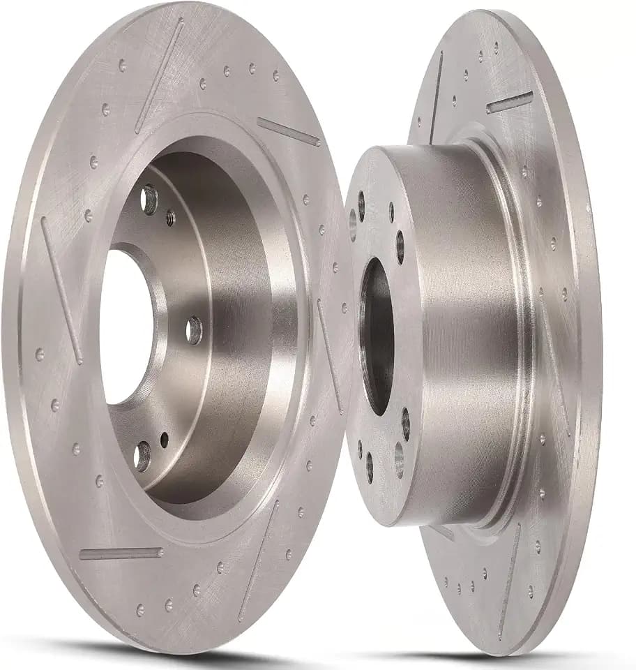 SCITOO Rear Brake Rotors 2x Drilled & Slotted Brakes Rotor:31315