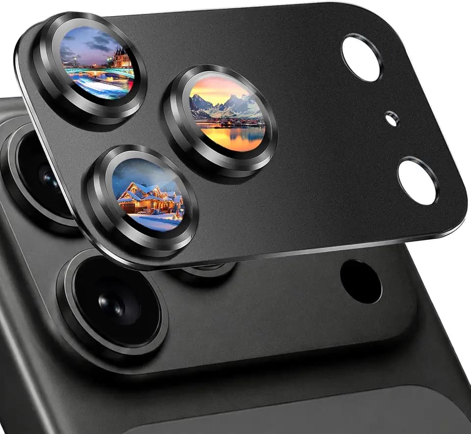 SiHPuoy Camera Lens Protector for iPhone 18 Pro Max, Tempered Glass, Black