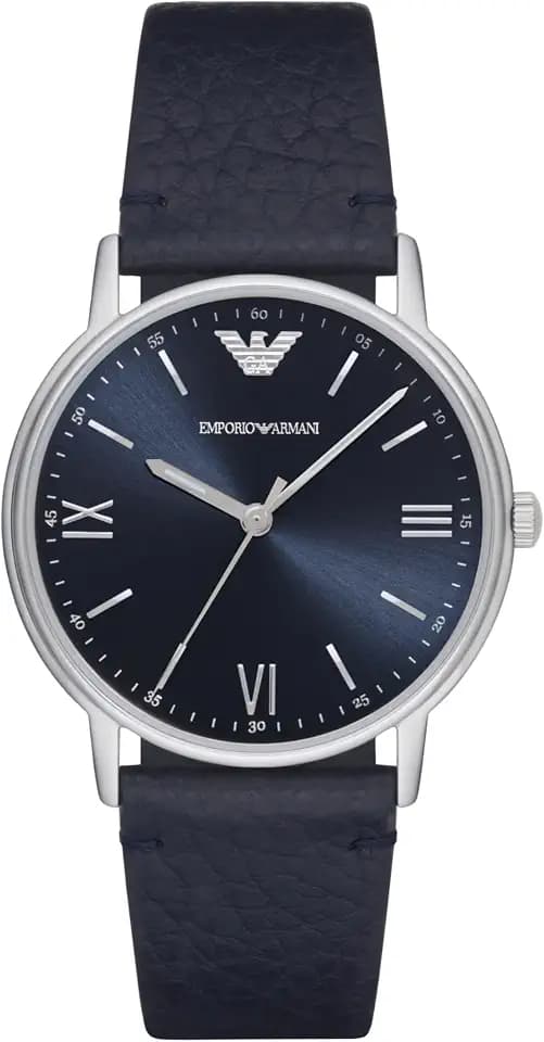 Emporio Armani Men's Three Hand Watch with Stainless Steel Band or Leather