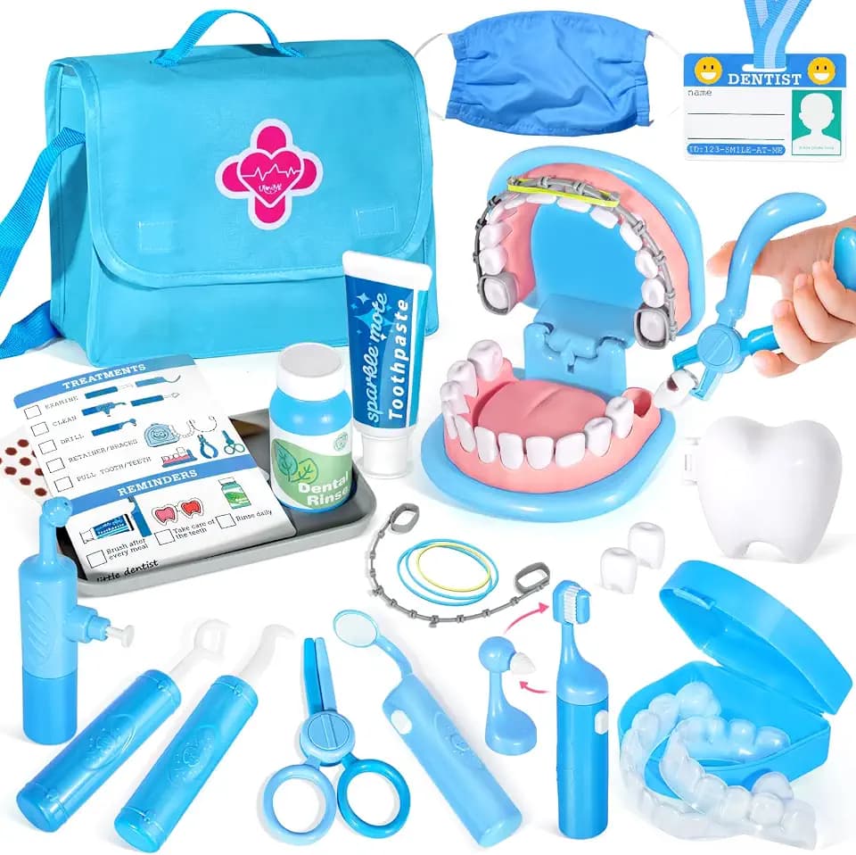 ULOVEME Doctor Kit Toy for Boys Ages 3 4 5 6 with Storage Bag, Blue