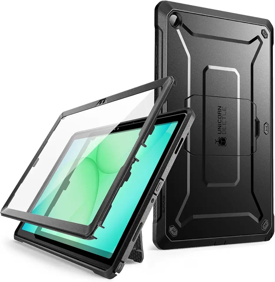 SUPCASE for Samsung Galaxy Tab A11+ Plus Case with Screen Protector, Black