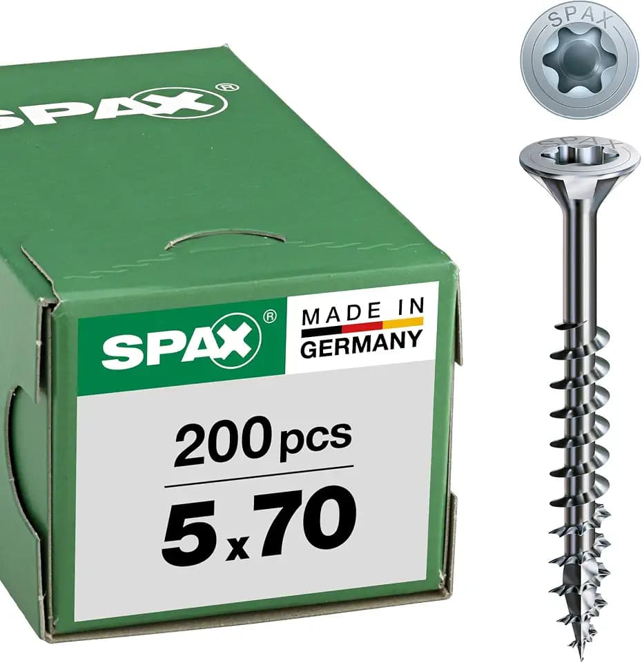 Spax Universalschraube, 5 x 70 mm, 200 Stück, Teilgewinde, Senkkopf, T-Star Plus T20, 4CUT, WIROX - 0191010500705