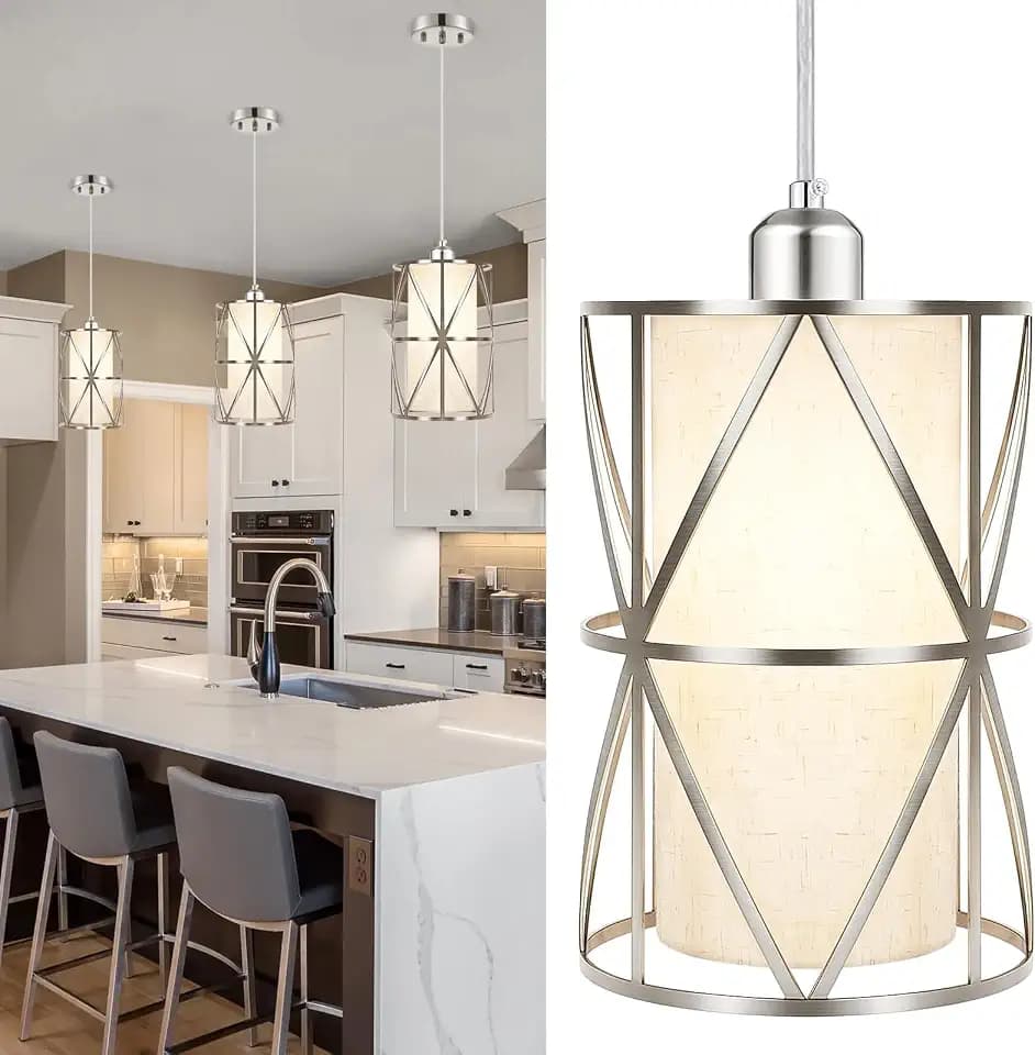 Brushed Nickel Pendant Lights Kitchen Island, Modern Pendant Light