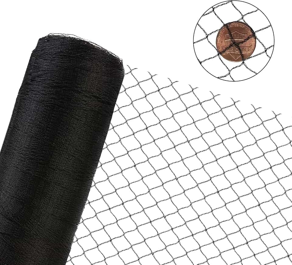 Vogelschutznetz für Garten, Feinmaschiges Gartennetz 12 x 12 mm, Vogelnetz für Pflanzen und Obstbäume, Taubennetz für Balkon, Laubnetz und Teichnetz 7,5m x 7,5m