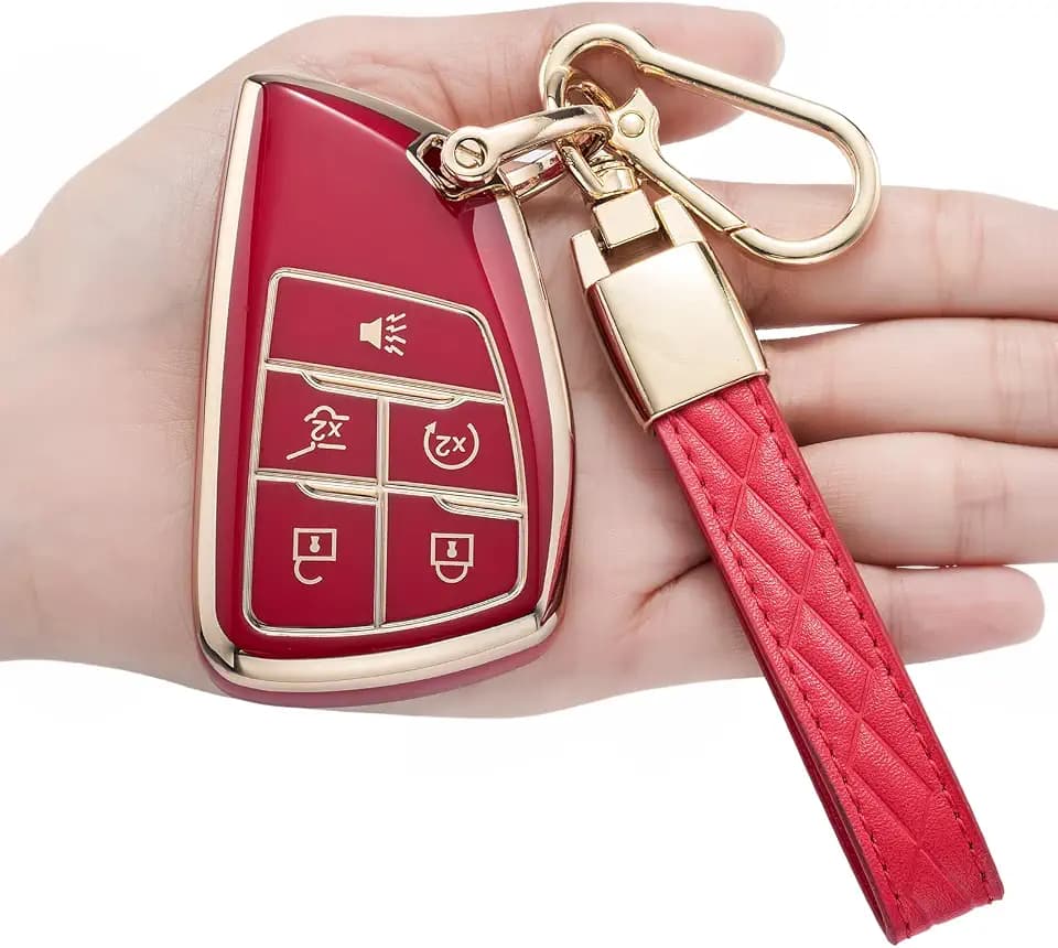 Key Fob Cover for Chevy,Soft TPU Key Case Shell Compatible with 2021 2022 2023 Chevy Suburban Silverado Tahoe GMC Yukon Sierra 1500 Buick Key Shell Accessories