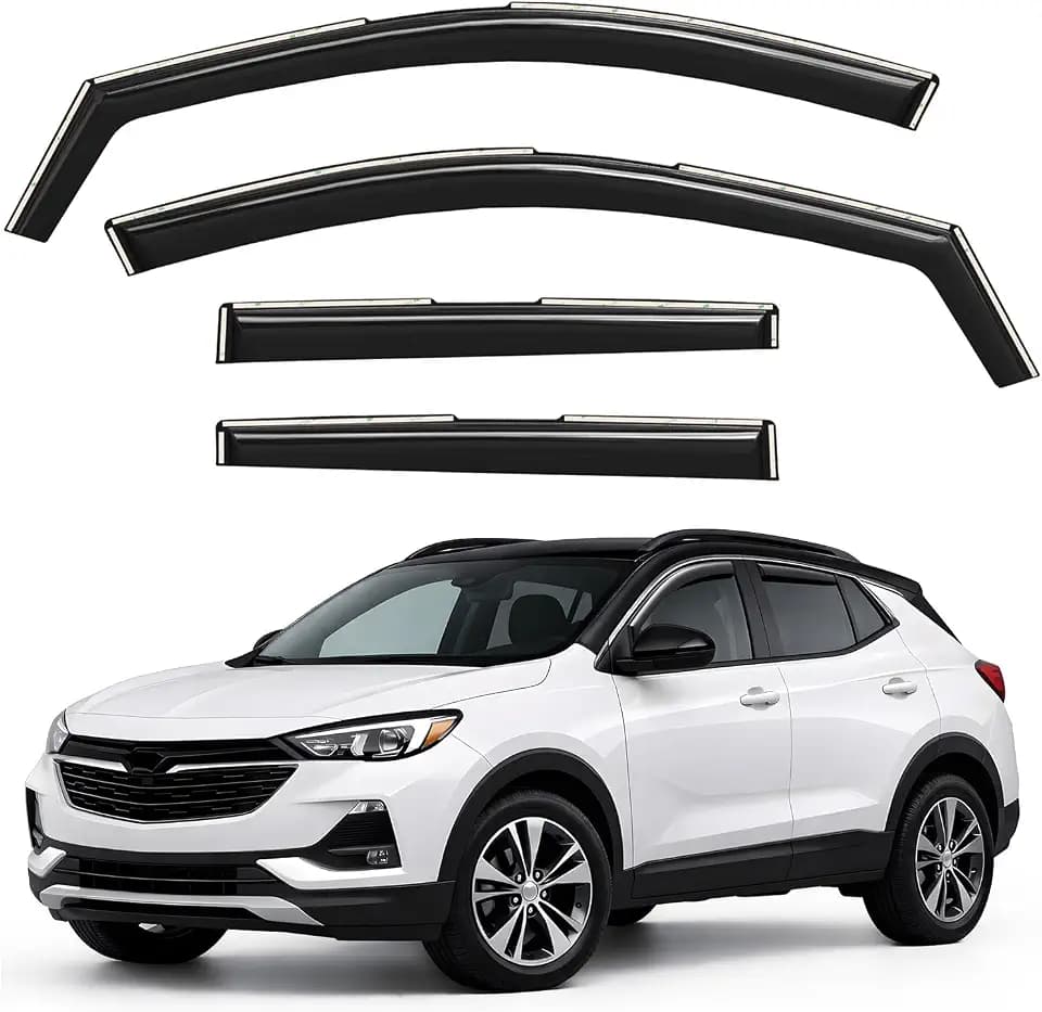 Window Deflectors Smoke Tinted in-Channel Side Window Vent Visor Deflectors Rain Guards Compatible with Buick Encore GX 2020-2026 - 4 pcs. GW0980