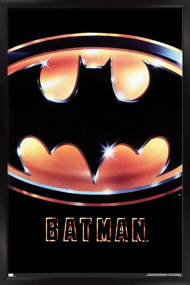 Trends International DC Comics Movie Batman (1989) - Logo One Sheet Wall Poster, 22.4L x 14.7W, Black Framed Version