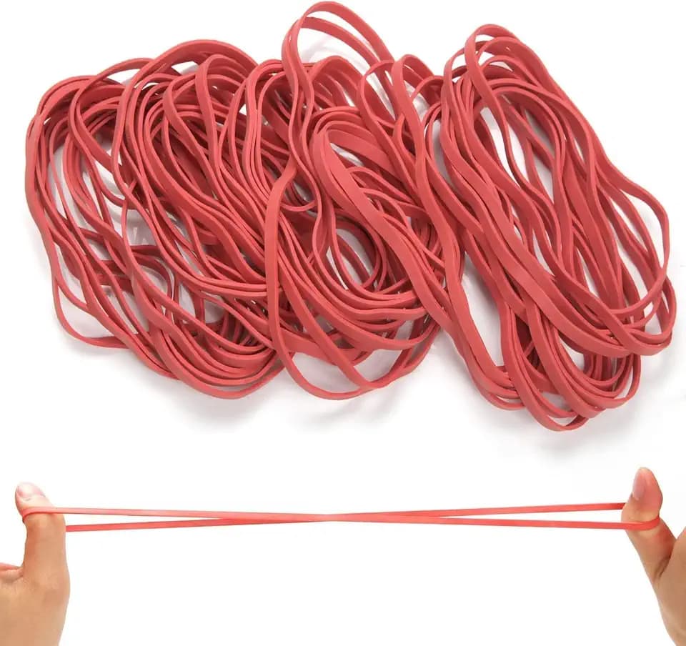 52 Stücke Gummibänder Rot Gummiringe Große 100x5mm Gummiband Breit Elastische Gummi Wiederverwendbar Gummiringe für Büro Schulbedarf Haushaltsgummi Basteln