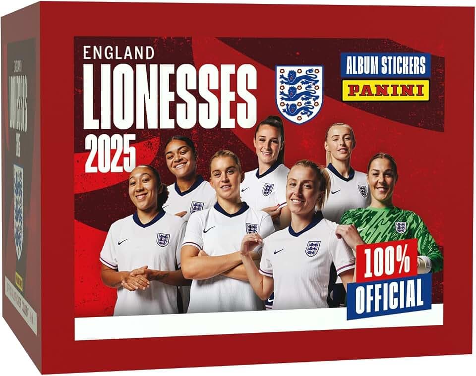 England Lionesses Offizielle Aufkleber-Kollektion 2025, 36 Packungen