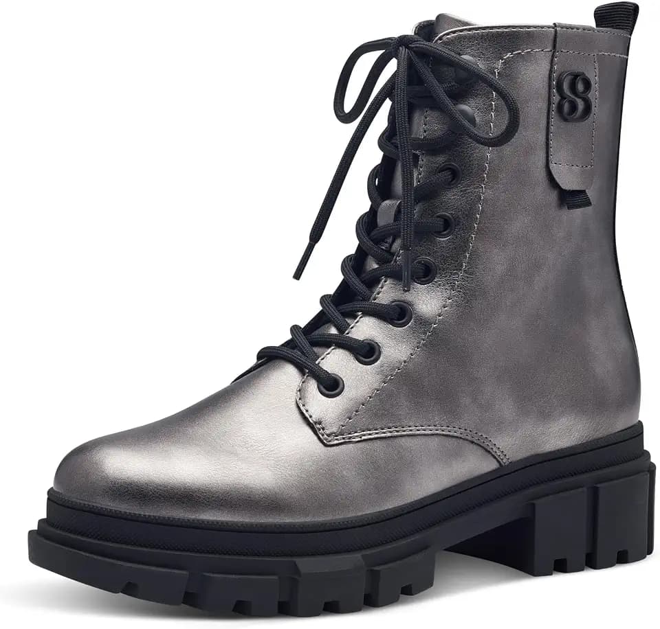 s.Oliver Damen Stiefeletten ohne Absatz zum Schnüren Vegan