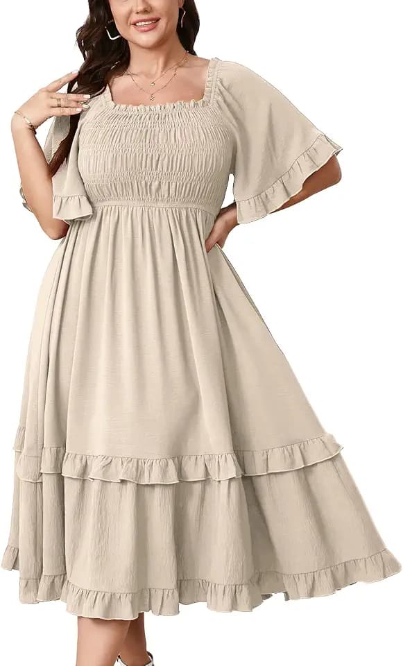SCOMCHIC Women's Plus Size Maxi Summer Wedding Guest Cocktail Boho Dresses