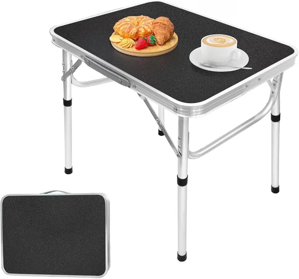 Camp Field Small Folding Camping Table, Adjustable Height, Lightweight