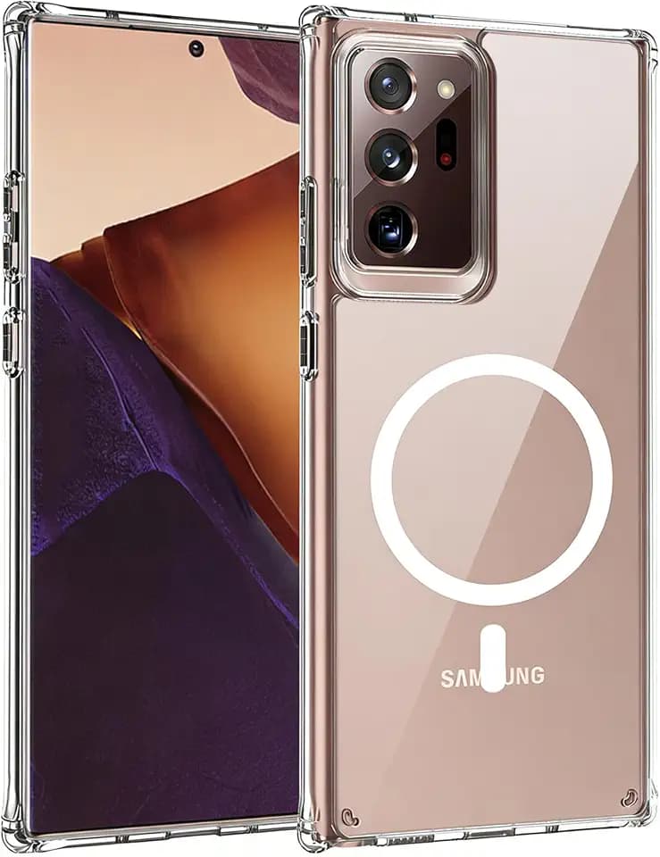 Case for Samsung Galaxy Note 20 Ultra,[Compatible with MagSafe] Transparent Shockproof Anti-Fingerprint Protective Magnetic Cover for Galaxy Note 20 Ultra,Clear
