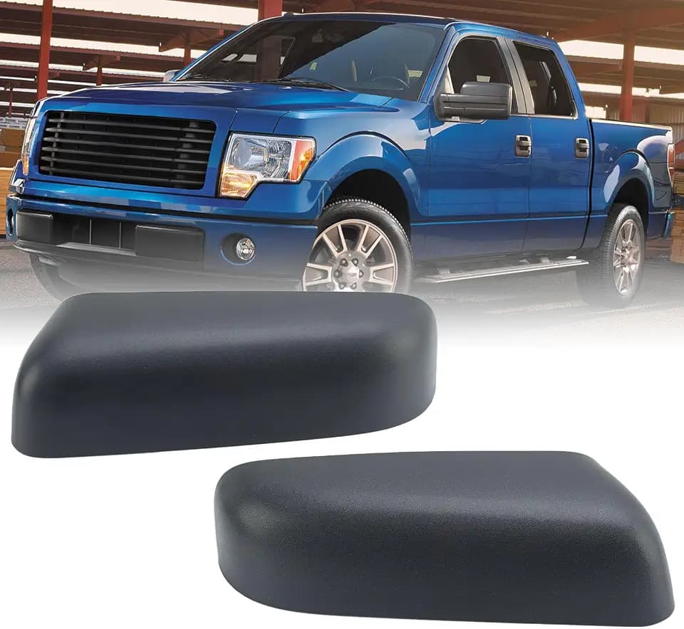 Mirror Cover Caps Compatible with 2009-2014 Ford F-150 Textured Black 2pcs