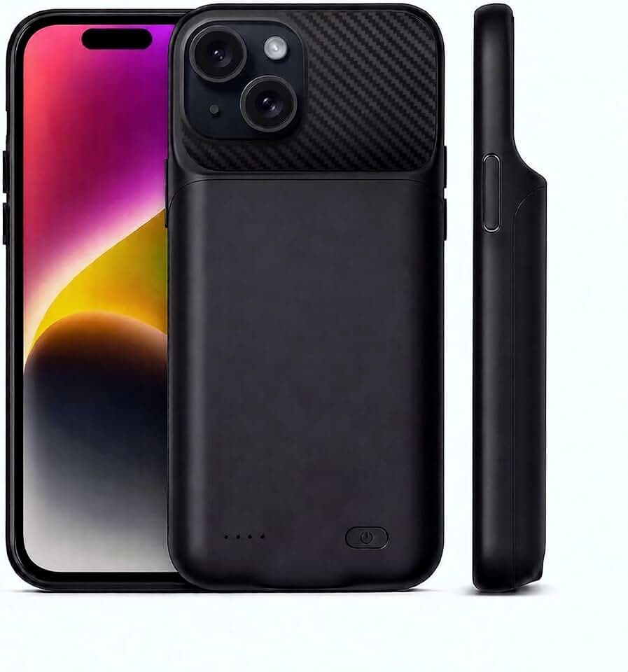 13800 mAh Akku-Ladehülle für iPhone 13, iPhone 13 Pro und iPhone 14, 15,5 cm (6,1 Zoll), Schwarz, Displayschutzfolie