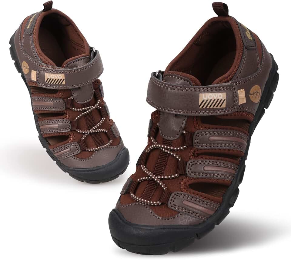 UOVO Boys Sandals Kids Sandals Hiking Athletic Closed-Toe Beach Summer Sandals for Boys Quick-Drying Slip Resistant