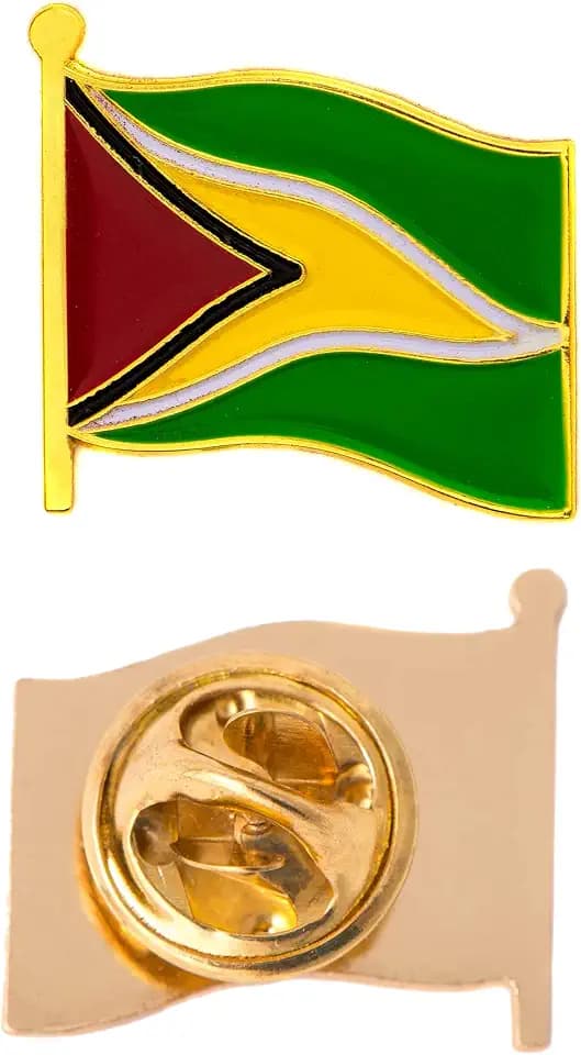 Desert Cactus Guyana Metal Lapel Pin Enamel Finish (Waving Flag Pin)