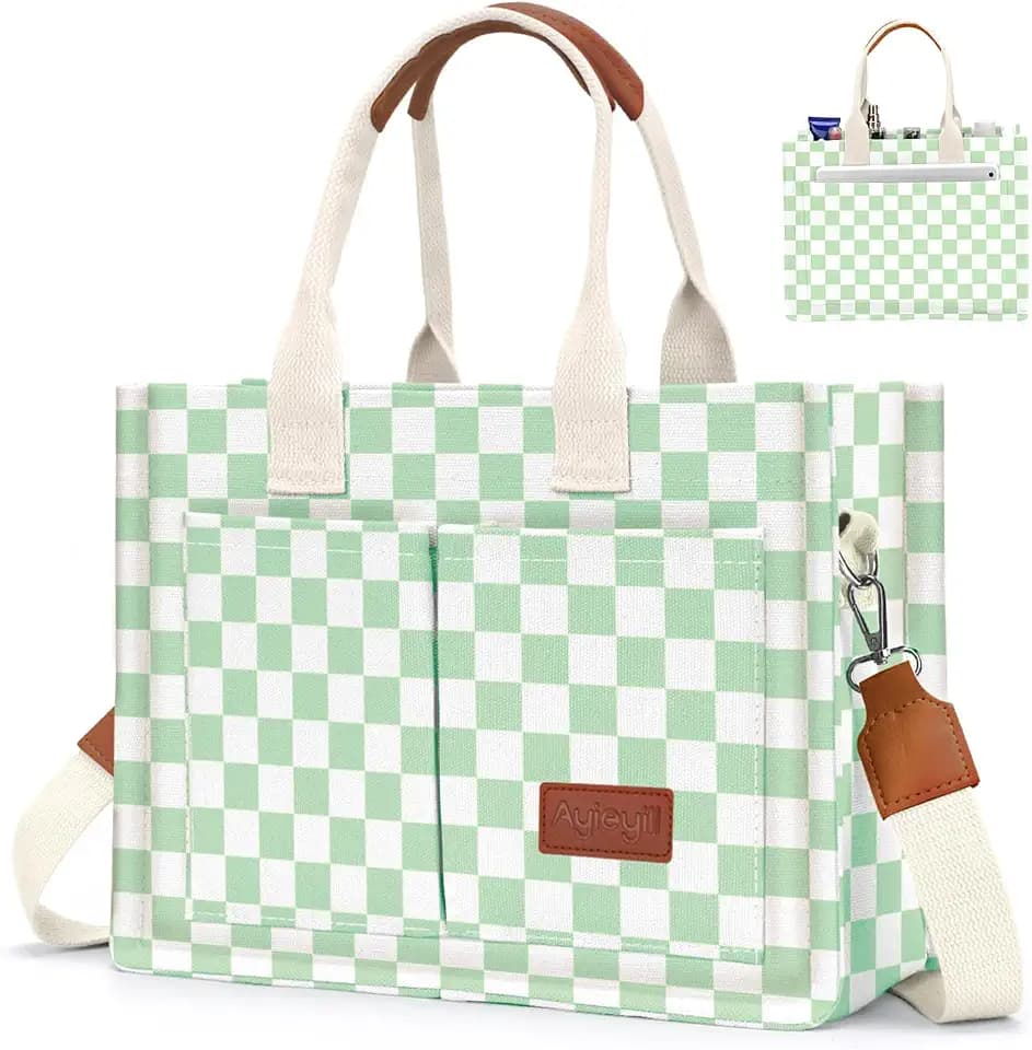 Canvas Tote Bag for Women with Pockets Crossbody Bag Tote Shoulder Handbags Casual Work Bags Everything Tote Bag