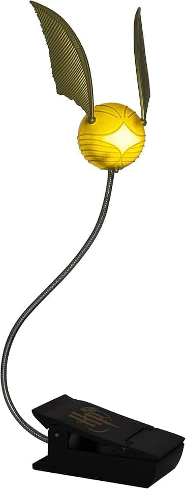Goldener Schnatz Leselampe mit Lumi-Clip - Offiziell lizenziertes Harry Potter Merchandise, Clip-Lampe für nächtliches Lesen, batteriebetrieben