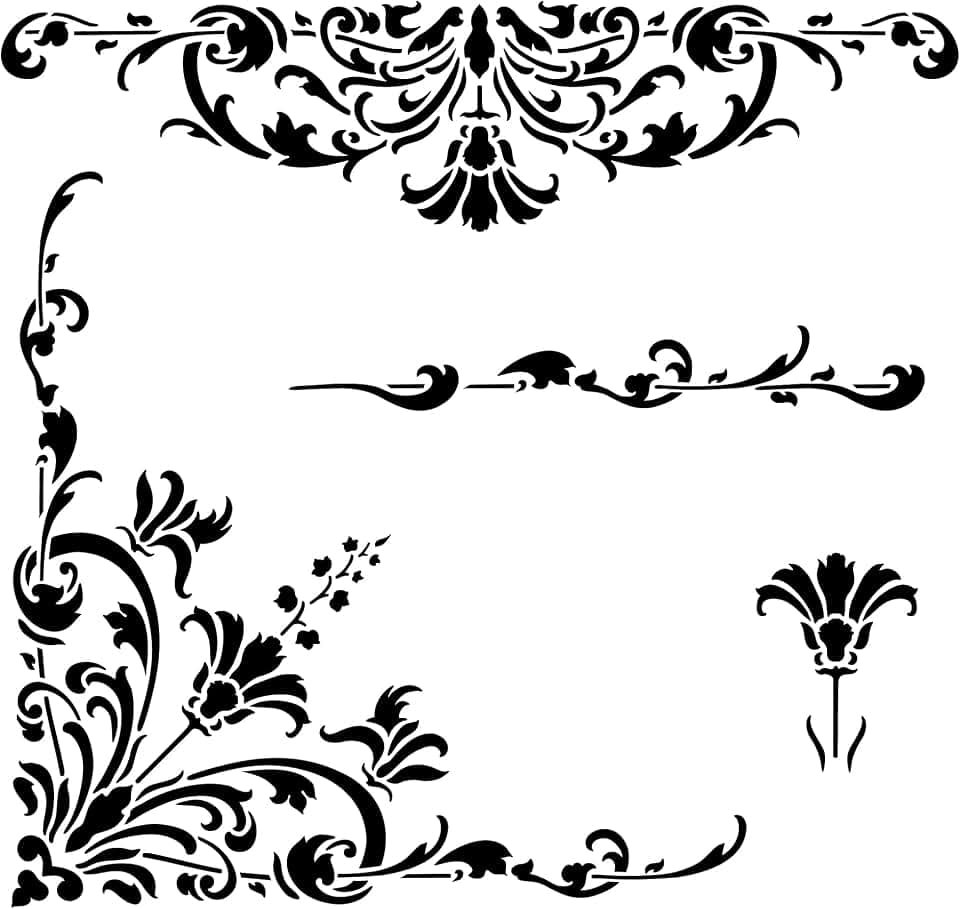 Turn of The Century Stencil Details (10 mil Plastic) | Decor Stencils for Painting on Wood, Wall, Tile, Canvas, Paper, Fabric, Furniture and Floor | Reusable Stencil | FS011 By Designer Stencils