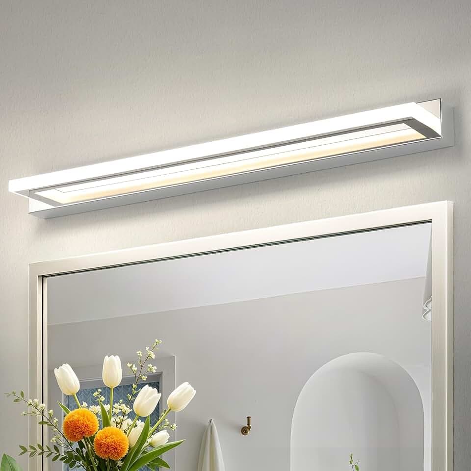 Acryl LED Spiegelleuchte Badezimmer Spiegelleuchte 62cm Badezimmer IP44 Wandmontage Toilettenlampe Wandlampe Klemmleuchte 4000K Neutralweiß Schminklampe