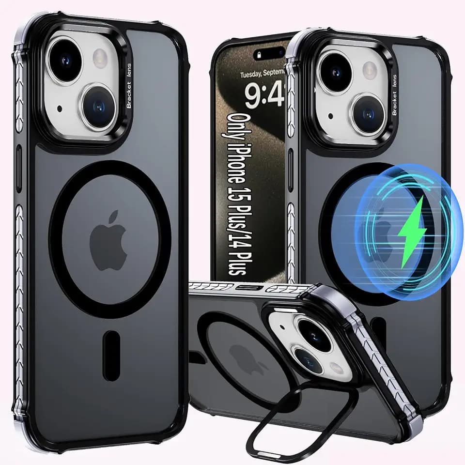 Magnetic for iPhone 14 Plus / 15 Plus Case Black, [Fit for MagSafe]