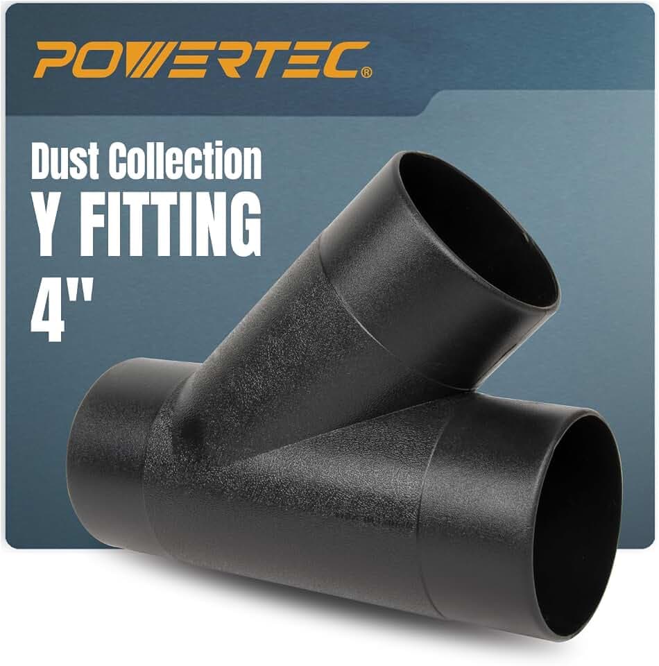 POWERTEC 4-Inch Y-Fitting Dust Collection Hose Connector - 1 Pack (70106V)