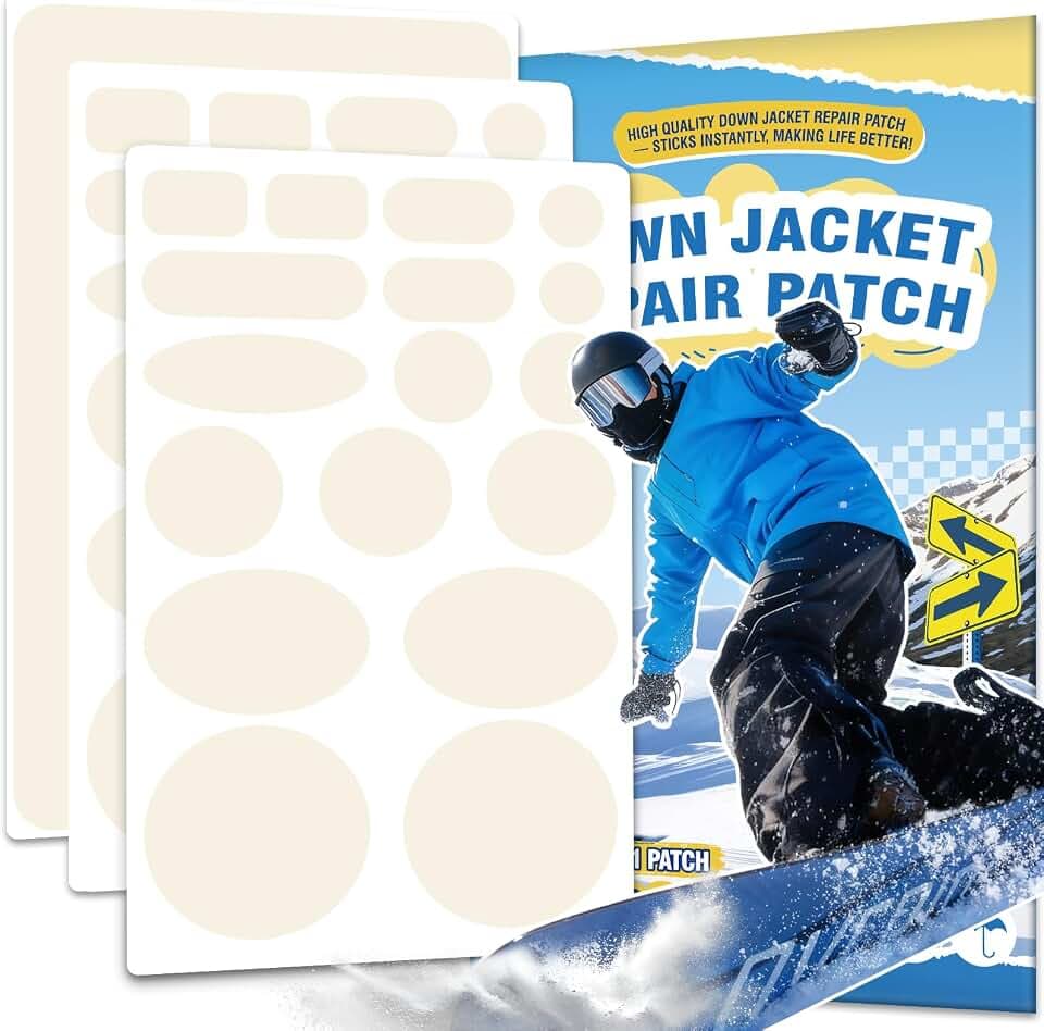 OAZ Daunenjacken-Reparaturflicken, Selbstklebende Reparaturflicken für Kleidung, wasserdichtes Nylongewebe, Reparaturband für Pufferjacke, Zelt, Rucksack, Schlafen