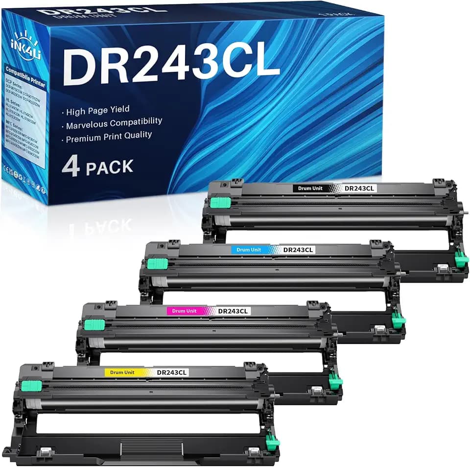 INK4U DR243CL Trommel (4er-Pack, Extra Hoch) kompatibel für Brother