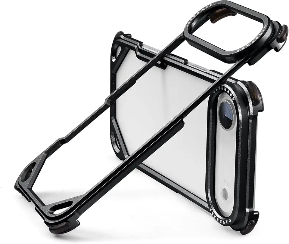 OATSBASF Metal Bumper Case for iPhone Air Aluminum Frame Slim Fit Black