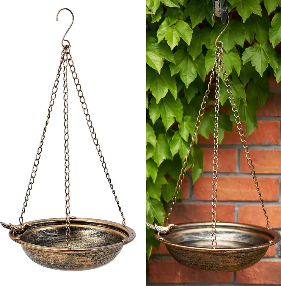 Metal Hanging Bird Baths for Outdoors,Outdoor Hanging Bird Feeder