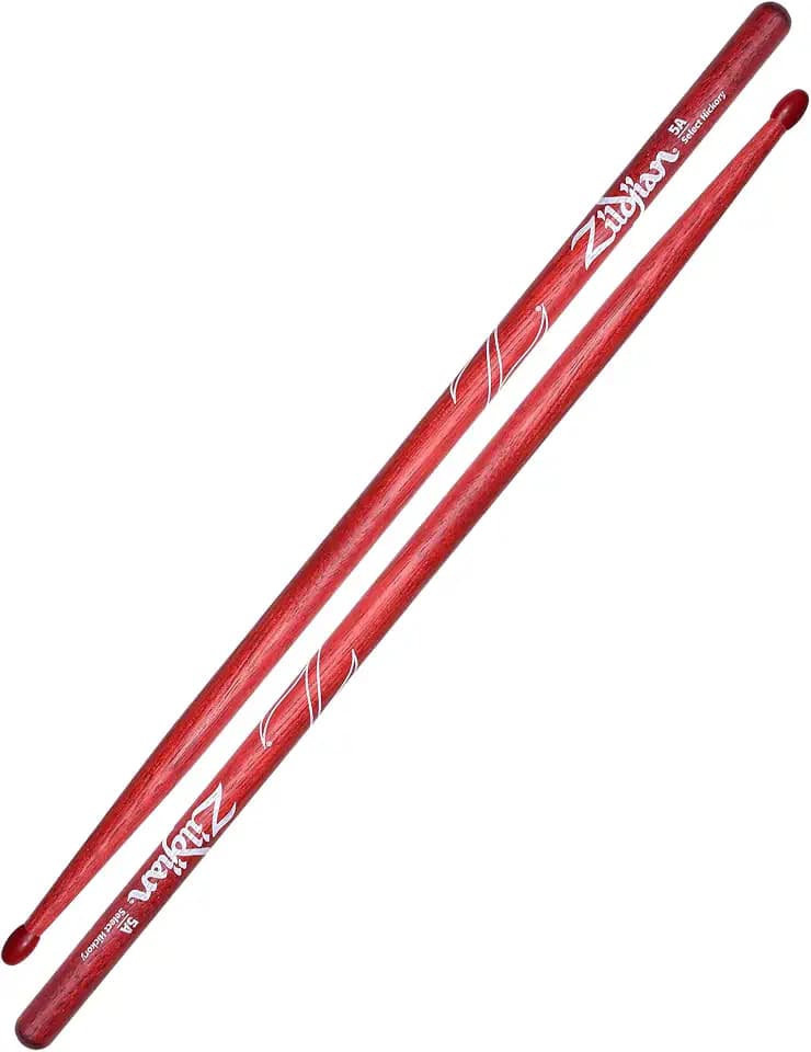 Zildjian 5A Hickory Drumsticks - Wood Tip - Black
