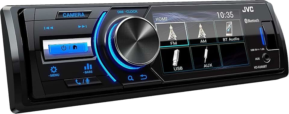 JVC KD-X560BT USB-Autoradio mit Bluetooth und 3" TFT-Farbdisplay (Rückfahrkameraeingang, AUX-Eingang, MP3, WMA, FLAC, DSP, 4 x 45 Watt)