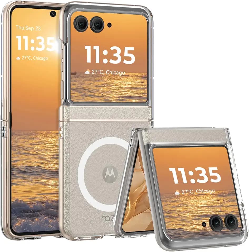 DUEDUE for Motorola Moto Razr 2026/2025/2024 Magnetic Case, Moto Razr 60/50 Case[Compatible with MagSafe], Shockproof Protective Phone Case for Motorola Razr 2026/2025/2024/60/50 6.9", Clear