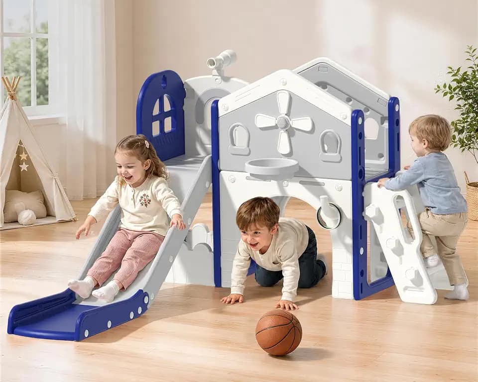 Babytronic Toddler Slide Playset, 10-in-1 Indoor Playground for Kids 1-3