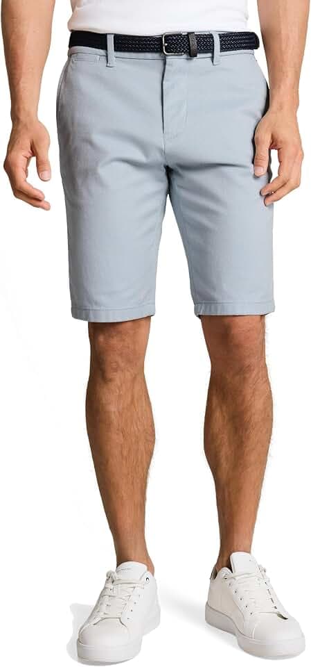 TOM TAILOR Herren Slim Fit Chino-Shorts mit Gürtel