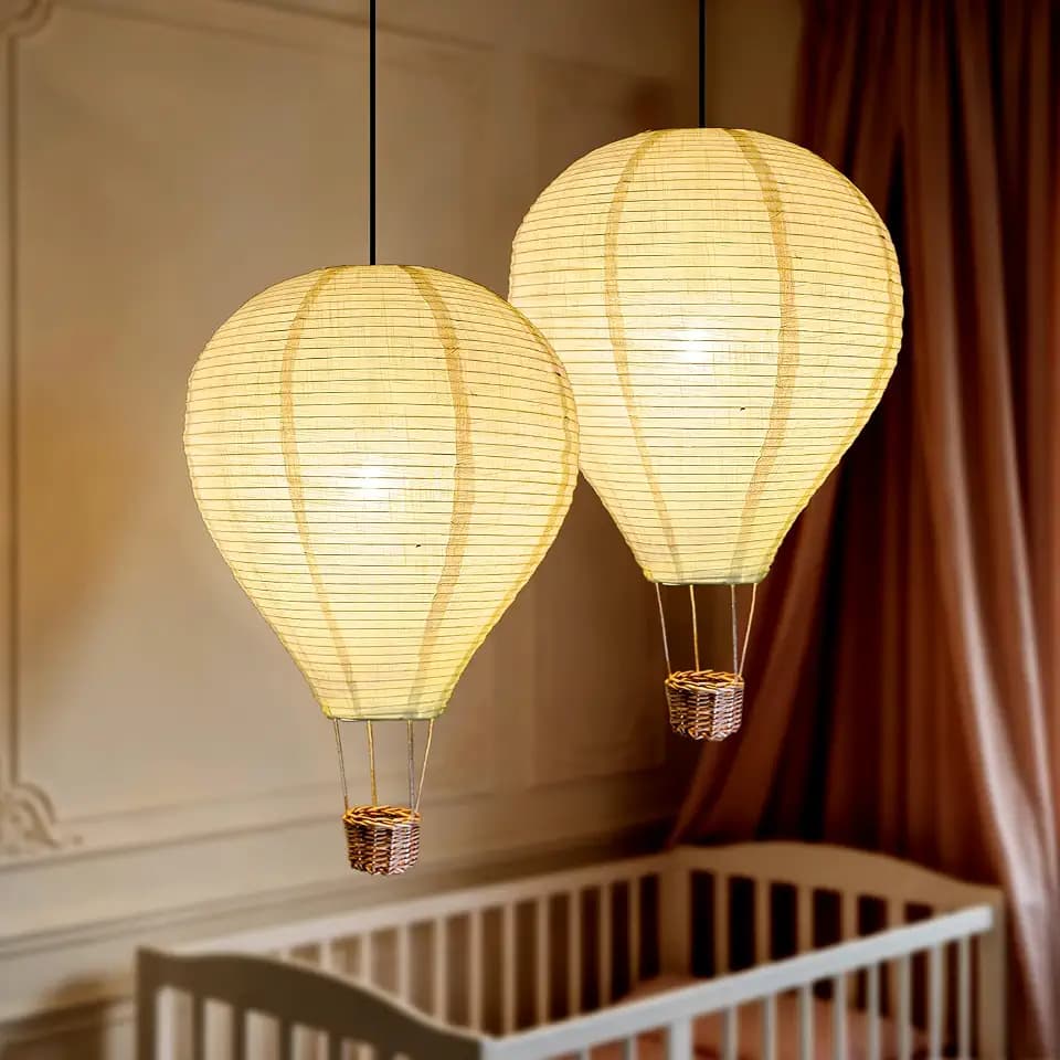 METHEDEECO 2er Set Heißluftballon Pendellampenschirme 35cm Weiß