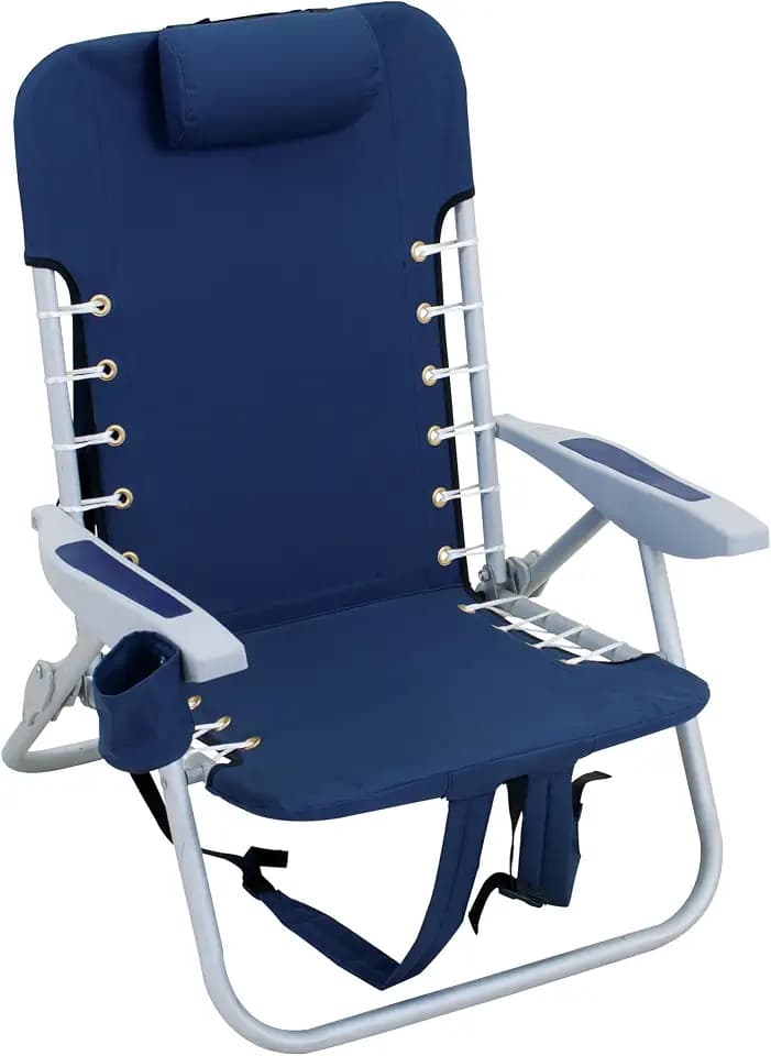 Rio Brands ASC529 4-Position Backpack Lace-Up Suspension Folding Beach Chair