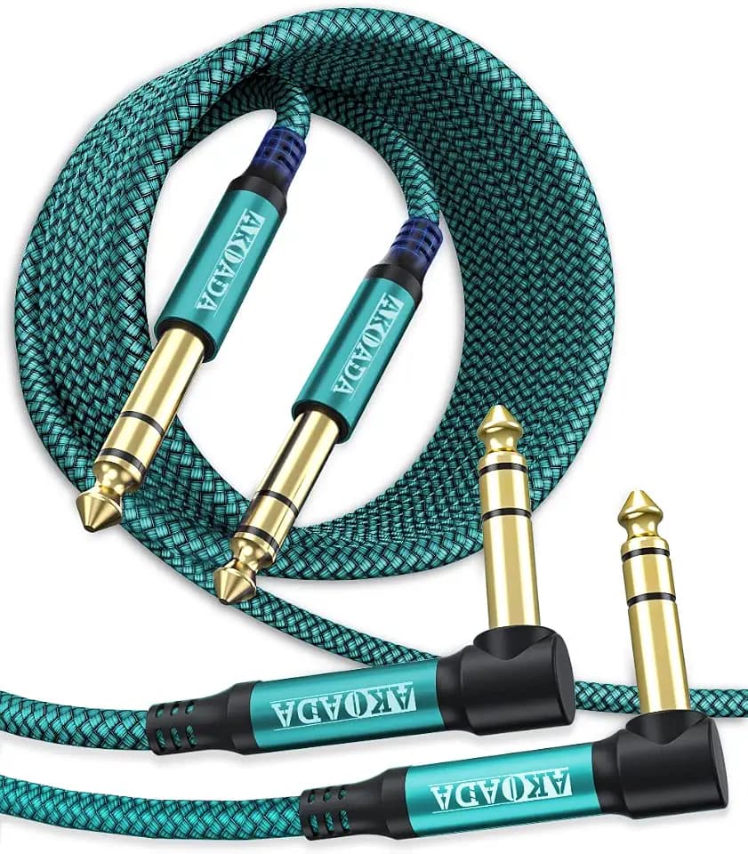 AkoaDa 1/4 inch Instrument Cable 10 ft 2Pack, 6.35mm 1/4 TRS Cable