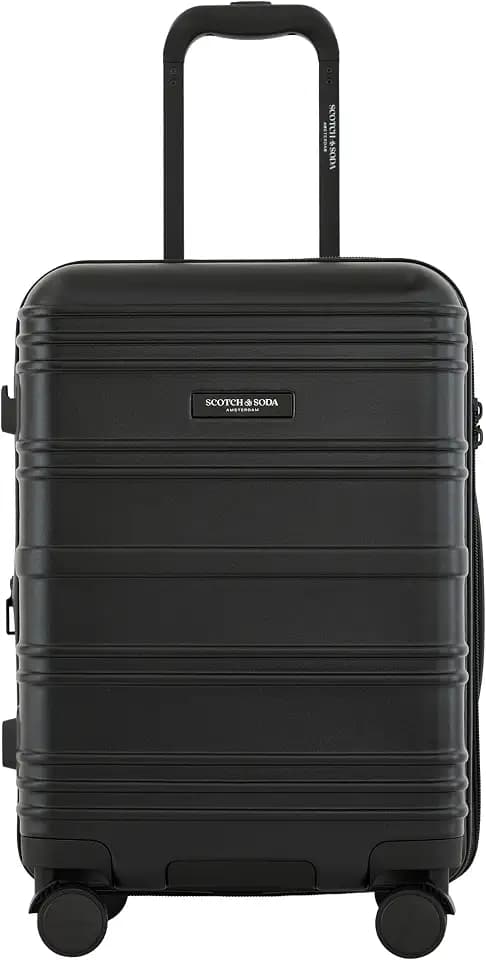 Scotch & Soda Rotterdam Expandable Hardside Luggage, Black, 22" Carry-On