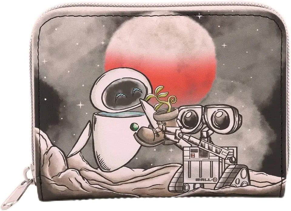 Loungefly Disney Pixar WALL-E EVE & WALL-E Plant Mini Zipper Wallet BLACK NONE