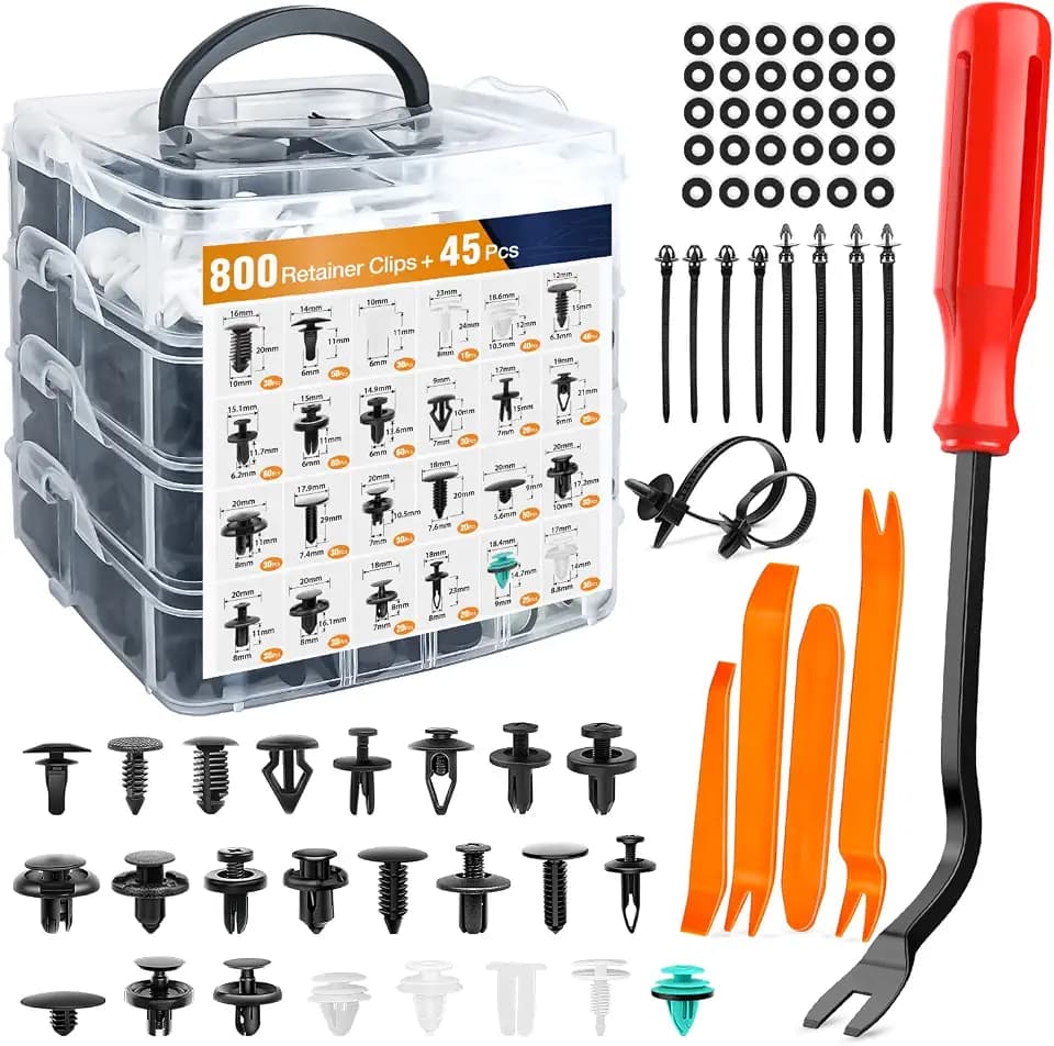 GOOACC 845Pcs Push Retainer Clips Auto Fasteners Assortment 24 Sizes