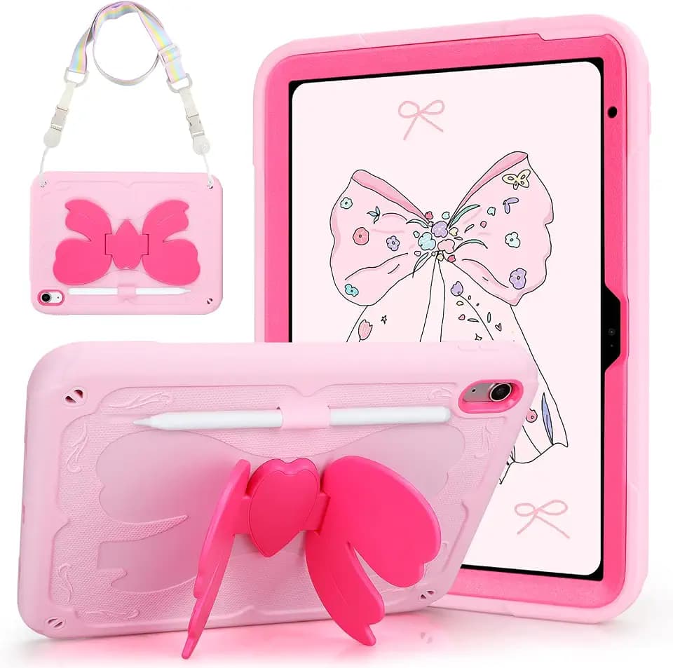 VOFUOE for iPad A16 Case iPad 11th/10th Generation Case for Kids Girly,Pink
