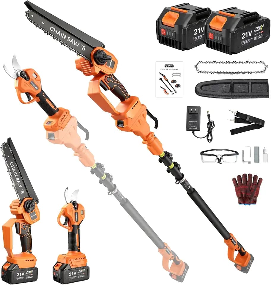 4-in-1 Cordless Brushless Mini Chainsaw for Tree Trimming, 8 inch