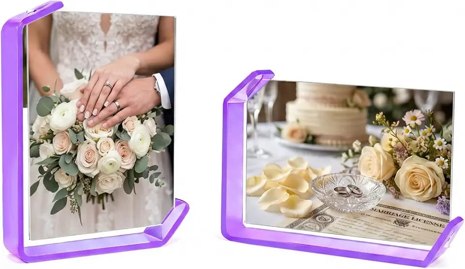 SetGame 2-Pack 4x6 Picture Frame, Acrylic Art Frames Photo Frame, Purple