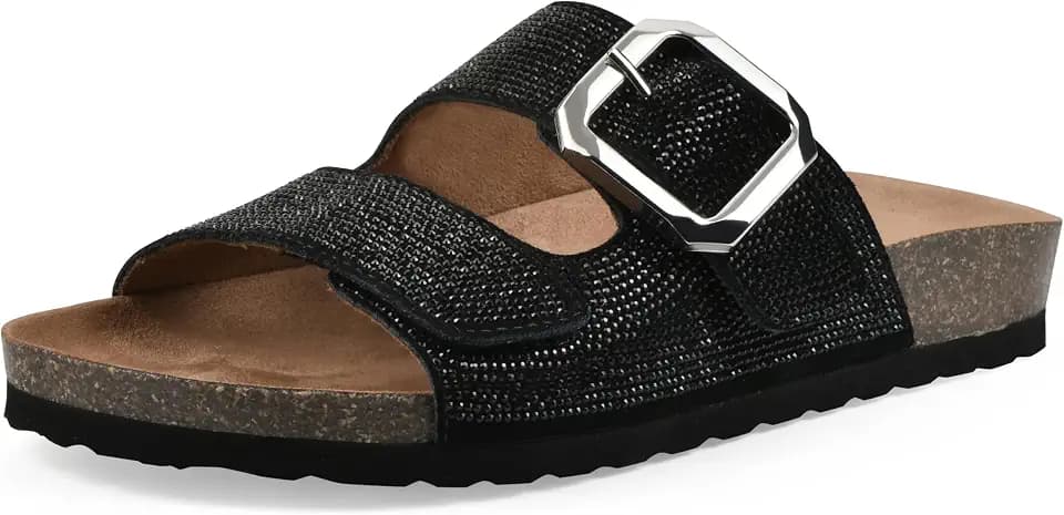 WHITE MOUNTAIN Women's Granitas Double-Strap Signature Comfort-Molded Footbed Sandal